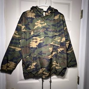 Forever 21 Jacket Womens Size Small Camo Camouflage Hoodie Button Pockets